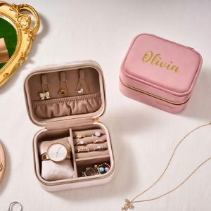 Velvet Custom Rectangle Jewelry Case Engraved Name Watch Ring <b>Box</b> Wedding <b>Bridesmaid</b> Mother's Day Gifts - Product Image 1