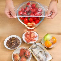Wegwerpbaar, voedselveilig, stofdicht, vershoudend deksel met elastische rand voor grote kommen, keuken, fruit, groenten, handmatig, plastic