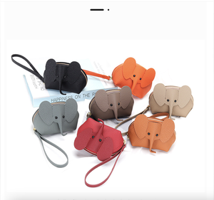 Andong Genuine <b>Leather</b> Litchi Grain Mini Coin <b>Purse</b> for Women Girls Elephant Wallets Outdoors Cute Keychain Clutch Bag 6289 - Product Image 2