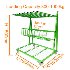 <strong>Cantilevered</strong> Three Layers Heavy Duty Aluminum Profile Transport Cart Shelves for Warehouse Industrial <strong>Rack</strong> - Product Image 2