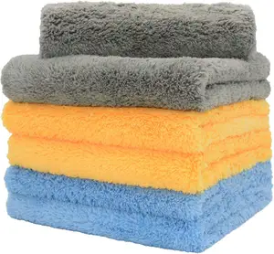 Good price 500gsm edgeless microfiber coral fleece car wash towel for car cleaning