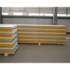 Hot Sale 50mm 100mm 150mm Insulated Eco-friendly Sandwich Panel Pu Green Wall Panel for Building Wall <strong>Roof</strong> Galvanized Color - Product Image 4