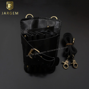 Fourniture de sacs à ciseaux à cheveux personnalisés en cuir, sac de coiffure de <span class=keywords><strong>salon</strong></span>, sac de barbier à vendre - Product Image 4