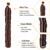 150g Französische Locken Lose Wellen Spirallocken Synthetische Haarverlängerungen Wellige Ombre Spanische Locken Pferdeschwanz-Zöpfe Seidiges Flechthaar