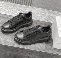 Chaussures de marche de luxe pour femmes, mocassins montants à plateforme, baskets à lacets et à enfiler, en cuir véritable, légères et amortissantes