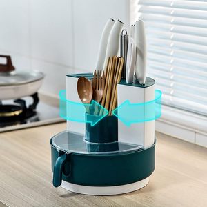 Porte-couteau rotatif multicouche avec pot d'assaisonnement Rack <span class=keywords><strong>de</strong></span> <span class=keywords><strong>rangement</strong></span> pour vaisselle <span class=keywords><strong>de</strong></span> cuisine <span class=keywords><strong>Étagère</strong></span> d'organisation - Product Image 6