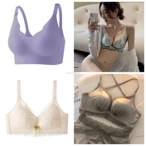 Sujetador de Encaje Sexy para Mujer, Transpirable, de Malla, con Tejido Frontal Integrado, Tirantes Ajustables Diarios, Línea Sólida, Sin Costuras - Product Image 4