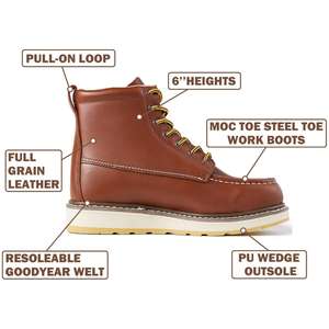 Bottes de travail <span class=keywords><strong>DieHard</strong></span> 84992 pour hommes, 7 pouces, en cuir pleine fleur, bout souple, imperméables, à lacets, isolation électrique, antidérapantes - Product Image 6