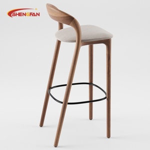 Chaise de <span class=keywords><strong>salle</strong></span> <span class=keywords><strong>à</strong></span> <span class=keywords><strong>manger</strong></span> en bois massif minimaliste <span class=keywords><strong>moderne</strong></span>, siège rembourré en tissu, chaises hautes de bar, tabourets de bar pour hôtel, restaurant, pub, mobilier commercial - Product Image 1