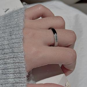 Anillo de Plata de Ley S925 con Circonita en Gel, Diseño de Nicho con Incrustaciones de Garras, Estilo Simple, Moderno, Medieval, Vintage, Geométrico y Abierto - Product Image 2