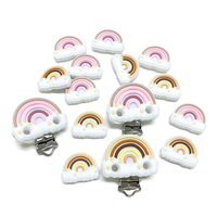 Vente chaude Arcobaleno Nuvola attache-sucette perles de Silicone bébé anneau de dentition accessoires de dentition Clip pinces à mamelon jouet