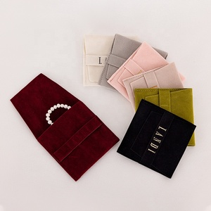 ซองกำมะหยี่พิมพ์ลายตามสั่ง สีชมพู สำหรับใส่เครื่องประดับ ถุงกำมะหยี่สีตามสั่ง บรรจุภัณฑ์เครื่องประดับ - Product Image 1