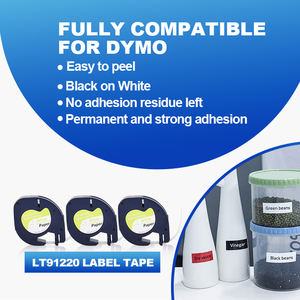 Cinta de etiquetas de papel compatible con prueba de agua de alta calidad 91200 91330 91220 59421 12mm * 4m negro sobre blanco para <span class=keywords><strong>DYMO</strong></span> <span class=keywords><strong>Letratag</strong></span> 100T - Product Image 2