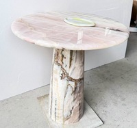 Table à manger ronde classique de luxe moderne en jade rose naturel pour hôtel, utilisation comme plateau de vanité, vente directe d'usine