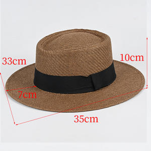 قبعة بنما كلاسيكية للجنسين من القش مع حزام قابل للتعديل، قبعة فيدورا أنيقة متعددة الألوان للحماية من الشمس في الصيف - Product Image 3