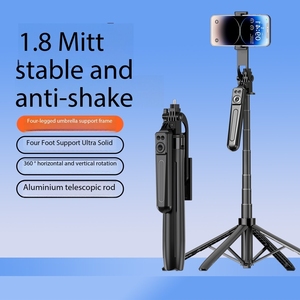 Nouveau trépied quadripode en aluminium de 1,8 m avec bouton de bascule facile à ouvrir, télécommande rechargeable BT 5.2 et rotation à 360 degrés - Décembre 2024 - Product Image 4