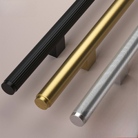 Poignée de porte en verre en acier inoxydable doré brossé Simple American B002, 1200 mm, pour hôtels, portes en bois massif encadrées, entrées
