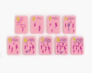 Pink Plastic <b>Mahjong</b> <b>Set</b> 100 Pieces Custom Printed Game Tiles for Party Family Game - Product Image 5