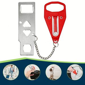 <b>Portable</b> Stainless Steel Door <b>Lock</b> for Hotel Apartment & Travelers-Anti-theft Security with Easy-Carrying Design - Product Image 1