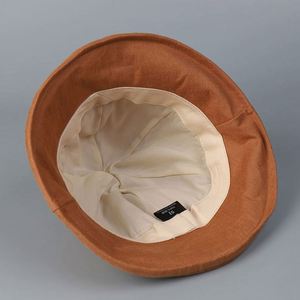 Sombrero de Pescador de Lino de Alta Calidad para Mujer, Estilo Japonés, Plegable, Tipo Bucket - Product Image 4