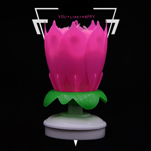 <span class=keywords><strong>Bougie</strong></span> d'<span class=keywords><strong>anniversaire</strong></span> musicale Lotus - Cire de paraffine colorée et scintillante pour les célébrations de Diwali et d'Halloween - Product Image 5