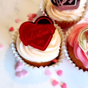 ท็อปเปอร์อะคริลิครูปหัวใจน้ำผึ้งและน้ำตาลหวานสำหรับตกแต่งเค้กวันวาเลนไทน์และวันเกิด - Product Image 2