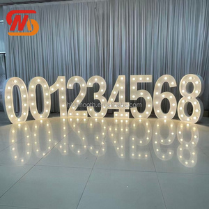SMOOTH High Quality Marquee Numbers Warm White Light Large Size Neon <b>Sign</b> for Wedding - Product Image 2