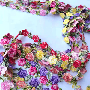 Оптовая продажа, фабричные хлопковые Цветочные петельки с вышитой кружевной отделкой с разными узорами для «своими руками» - Product Image 2