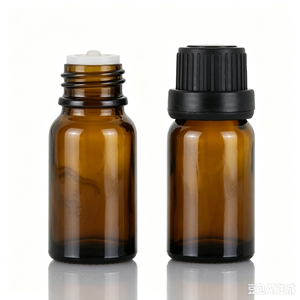 Bouteille d'huile essentielle en verre multicolore ambre vert bleu avec bouchon de sécurité enfant, emballage cosmétique - Product Image 6