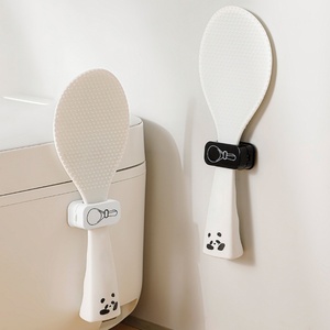 Support mural blanc ou noir pour ustensiles de cuisine, support pour cuiseur à riz et pelle à riz, repose-cuillères en plastique et pinces pour casseroles - Product Image 1