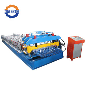 Automatische 1100 glasierte Fliesen herstellungs maschinen Metall farbene Stahl-Stufen fliesen Glasierte Dachziegel-Rollen form maschine - Product Image 5