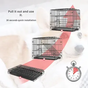 <span class=keywords><strong>Cage</strong></span> en métal pliable et lavable pour animaux de compagnie avec plateau, grande <span class=keywords><strong>cage</strong></span> pour petit chat, <span class=keywords><strong>cage</strong></span> intérieure et extérieure pour chien. - Product Image 5