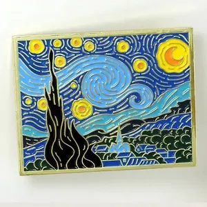 Nieuwe Mode Custom Emaille Pin Voor Schilderij Van Gogh Art
