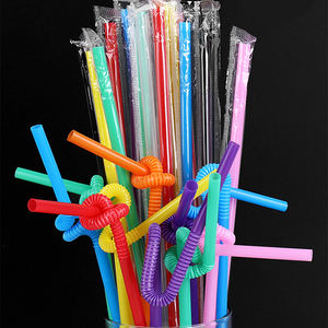 Grosir sedotan plastik PP sekali pakai pesta sedotan bengkok minuman jus sedotan seni sekali pakai warna - Product Image 3