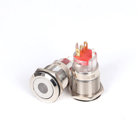 Interrupteur à bouton-poussoir métallique 22 mm, 3V RGB, étanche IP65, LED éclairée, 5 broches, momentané, anti-vandalisme pour machine