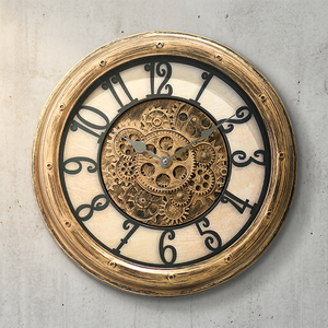 <span class=keywords><strong>Reloj</strong></span> de <span class=keywords><strong>Pared</strong></span> Moderno con Caja de Plástico, Engranajes Mecánicos Giratorios y Marco Redondo, Silencioso, Analógico de Cuarzo, para Decoración del Hogar y Sala de Estar - Product Image 6