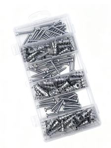Kit <span class=keywords><strong>de</strong></span> 100 chevilles et <span class=keywords><strong>vis</strong></span> auto-perceuses en zinc argenté pour plaques <span class=keywords><strong>de</strong></span> plâtre, chevilles murales avec <span class=keywords><strong>vis</strong></span> pour cloisons sèches - Product Image 2