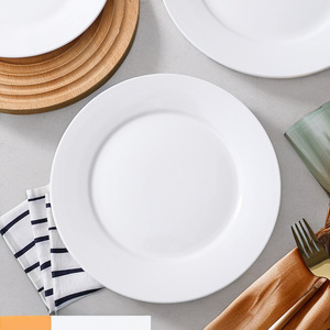 Настраиваемый классический дизайн, белые плоские керамические обеденные тарелки, экологичные особенности, безопасный для пищевых продуктов логотип в комплекте для свадеб - Product Image 3