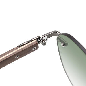 2024木製アームビッグラウンド不規則なサングラスフランススタイルリムレスカットレンズレディース屋外Uv400手作り眼鏡 - Product Image 5