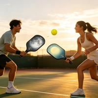 Raquette de pickleball en fibre de carbone OEM de qualité supérieure, noyau en nid d'abeille de 16 mm, logo personnalisé, couleur et motif, entraînement pour adultes, vente en gros d'usine