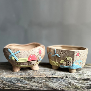 <span class=keywords><strong>Pot</strong></span> <span class=keywords><strong>de</strong></span> fleurs en céramique style pastoral Msh, petit <span class=keywords><strong>pot</strong></span> à succulentes en forme <span class=keywords><strong>de</strong></span> <span class=keywords><strong>moulin</strong></span> à <span class=keywords><strong>vent</strong></span>, directement <span class=keywords><strong>de</strong></span> l'usine - Product Image 4