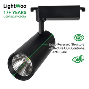 Projecteur sur rail LED COB cylindrique haute luminosité 90 CRI, 3 fils monophasé, pour bijouterie, professionnel, OEM/ODM, luminaire suspendu - Product Image 1