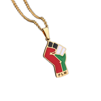 Collier pendentif carte de Palestine avec chaîne à maillons en acier inoxydable bijoux à la mode pour hommes et femmes chaîne de cou drapeau national