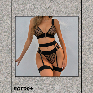 Conjunto de lencería de fantasía ultrafina para mujer, sujetador pequeño Sexy Popular, lazo de encaje, rejilla de acento, escaparates de perspectiva, pechos grandes - Product Image 2