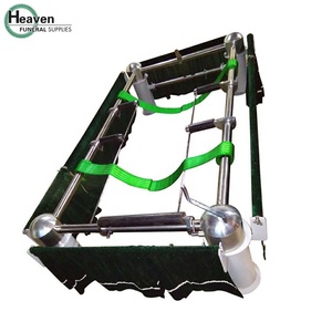 Dispositivo di Abbassamento Bara in Acciaio Inox con 4 Maniglie, Capacità 500kg, Stile Americano per Adulti, Modello FS-L-01 Argento-Verde per Funerali - Product Image 3