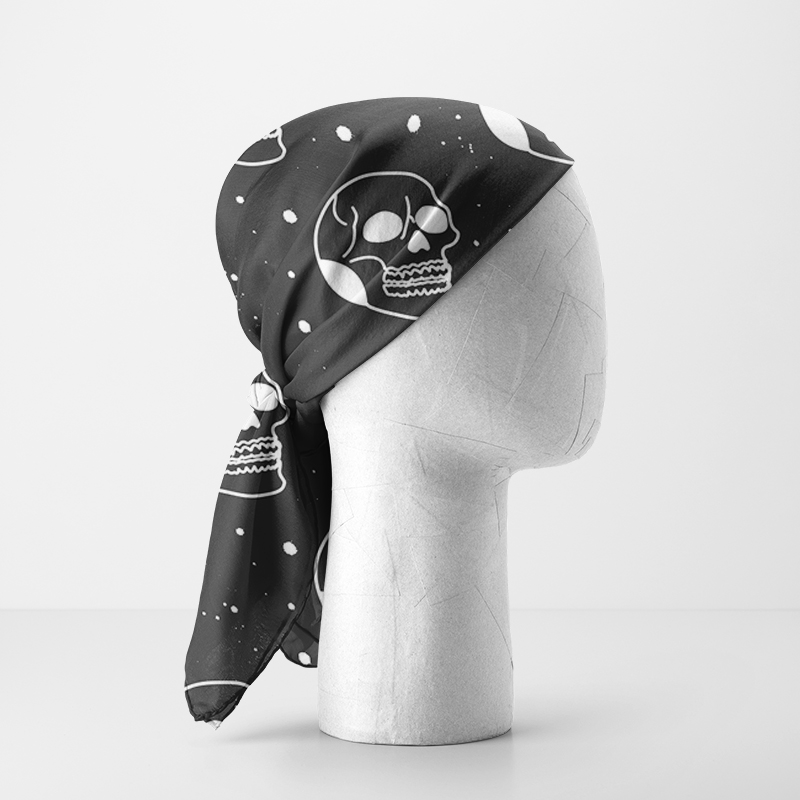 100% コットンパイレーツスケルトンハンカチラップリストバンド