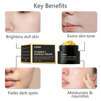 Crème Visage Anti-Âge Éclaircissante et Hydratante à la Vitamine C en Capsules, Atténue les Taches Brunes, Marque Privée, Vente en Gros