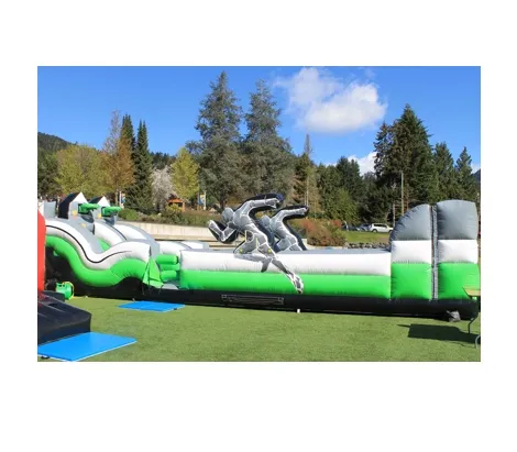 Challenge Inflatable Obstacle Race Inflatable Wipeout 2 Lane Bungee Run Obstacle Course