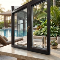 Ventanas de Madera de Aluminio Wenge con Aislamiento Térmico de Diseño Moderno para Casa Pasiva