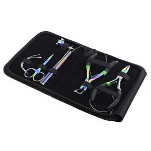 Kit d'outils professionnels 7 pièces en acier pour extensions capillaires : aiguilles, outil de retrait de perles, pince à sertir, mini-ciseaux, crochet à doigt – Usage commercial - Product Image 1